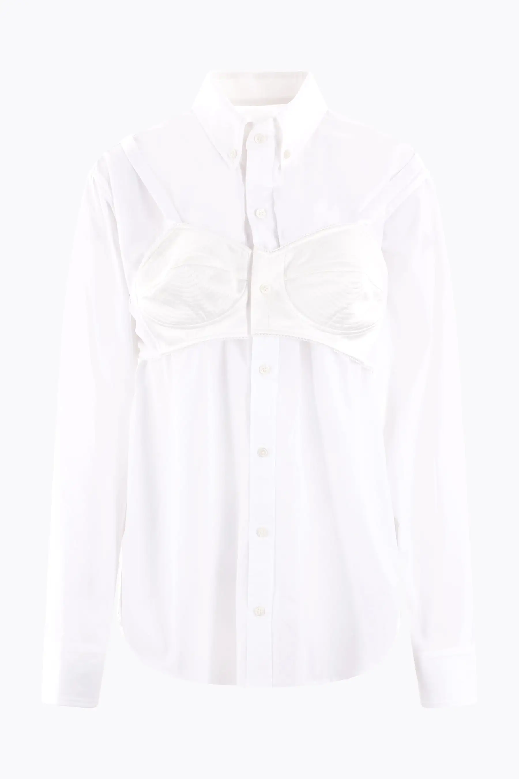 poplin shirt with lingerie insert