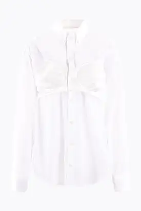 poplin shirt with lingerie insert