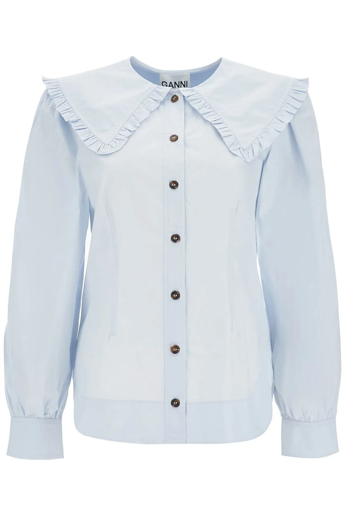 poplin shirt with oversized collar F8638 HEATHER