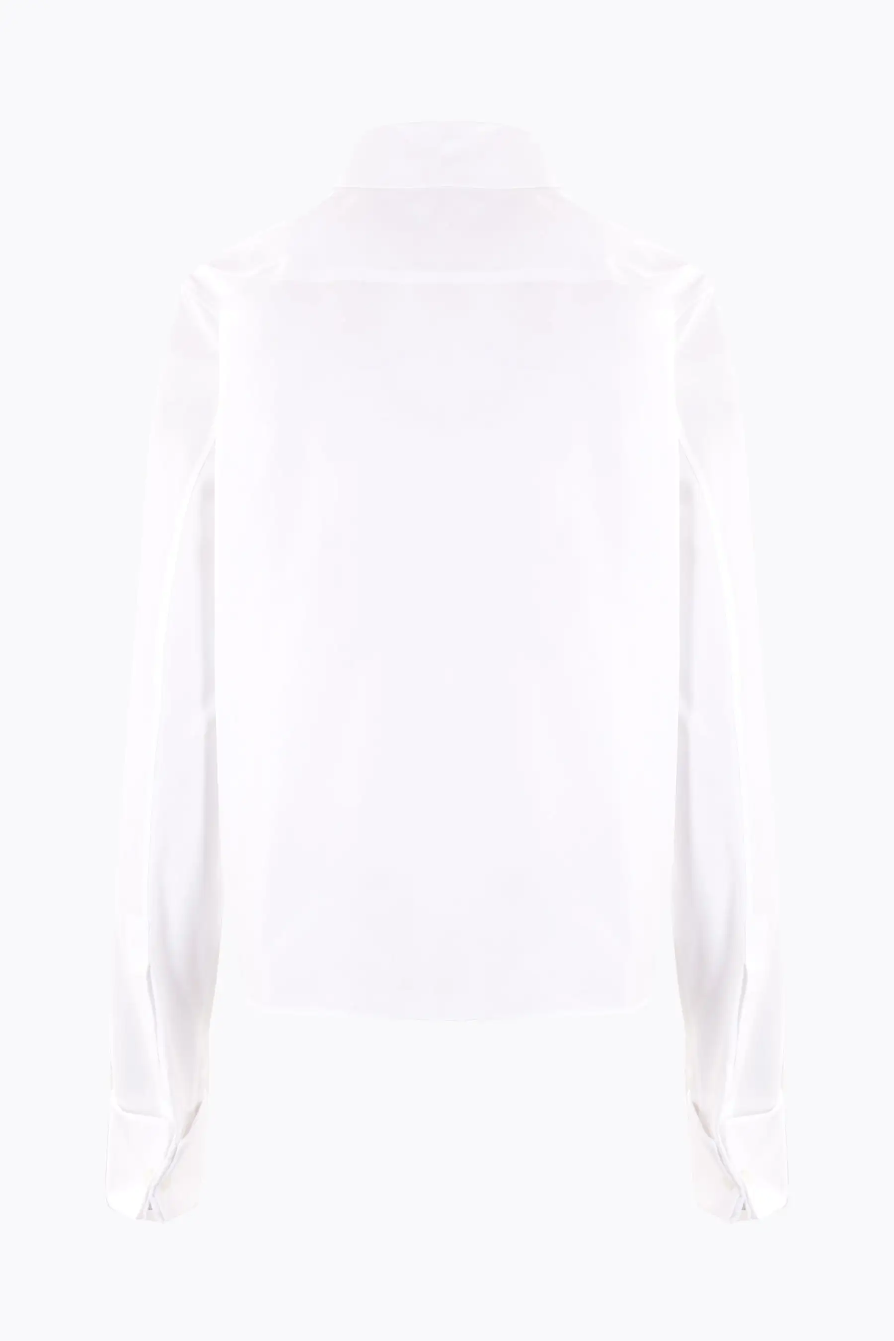 poplin shirt with pleated plastron