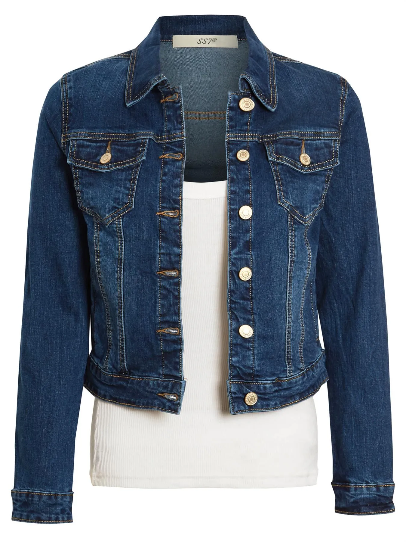 Premium Stretch Denim Jacket, Indigo Light, UK Sizes 8 to 16