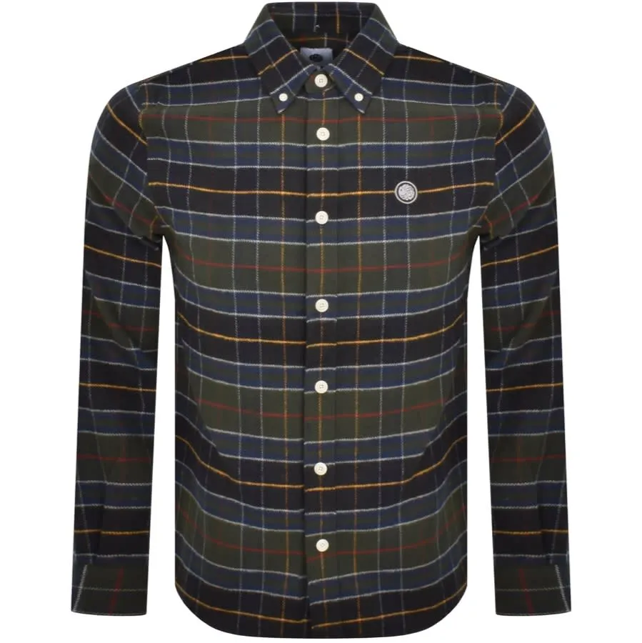 Pretty Green Thomas Check Long Sleeve Shirt Green