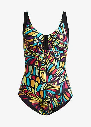 Printed Tummy Control Swimsuit by bonprix | Look Again