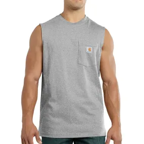 Relaxed Fit Heavyweight Sleeveless Pocket T-Shirt - 100374