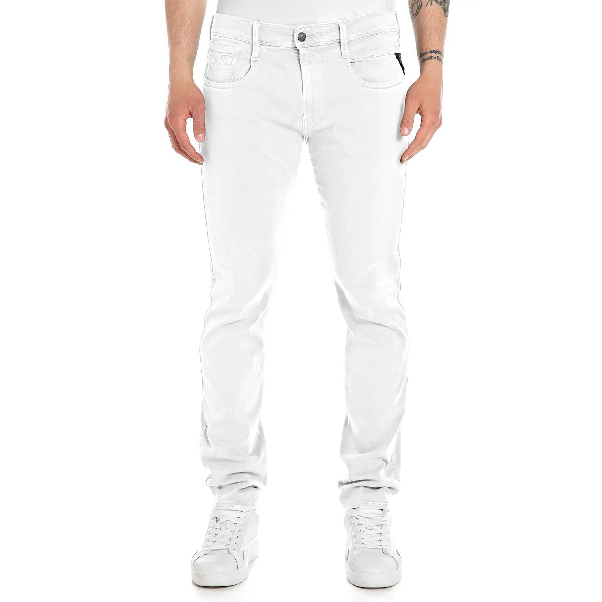 Replay Hyperflex X-Lite Anbass Colour Edition Slim Tapered Jeans - Off White