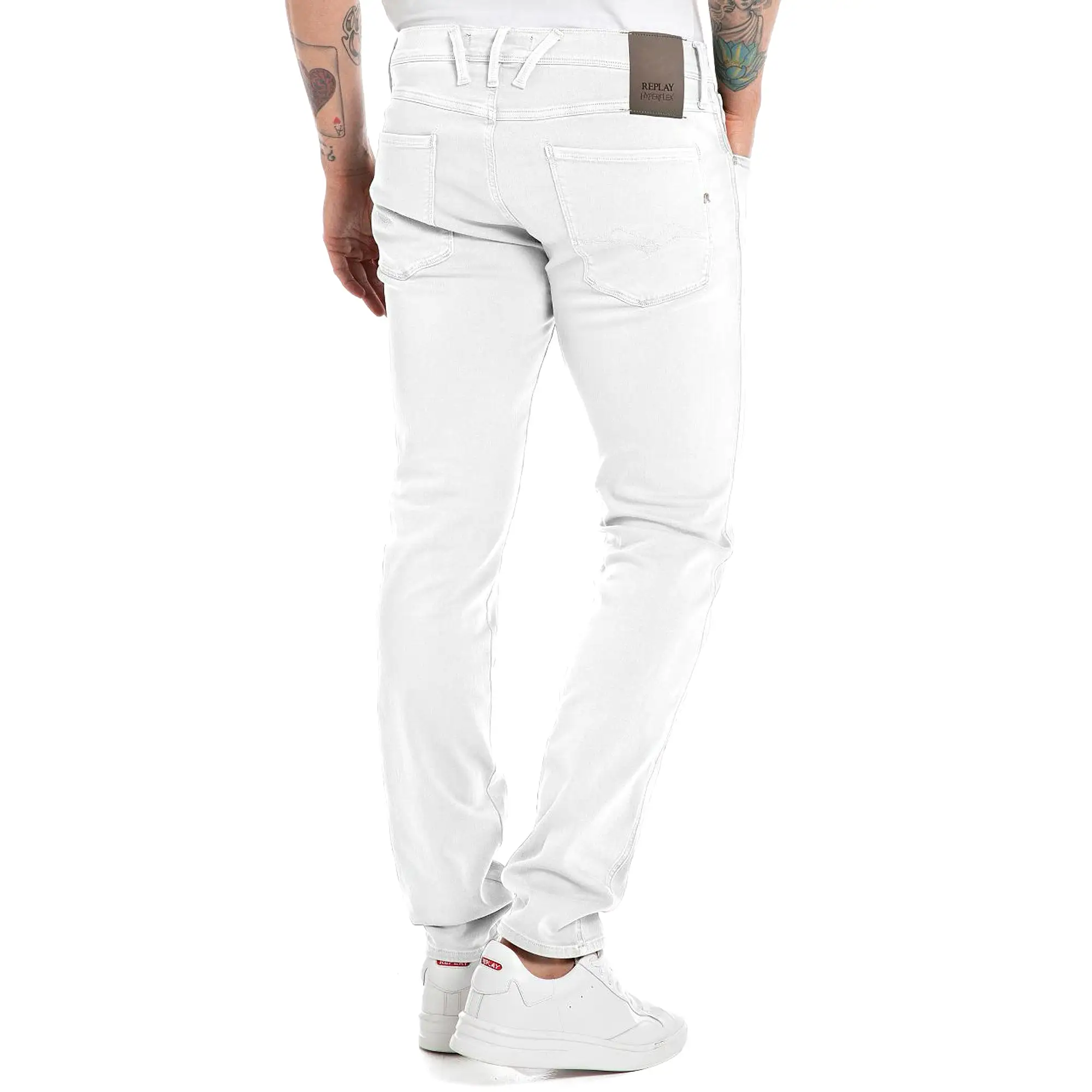 Replay Hyperflex X-Lite Anbass Colour Edition Slim Tapered Jeans - Off White