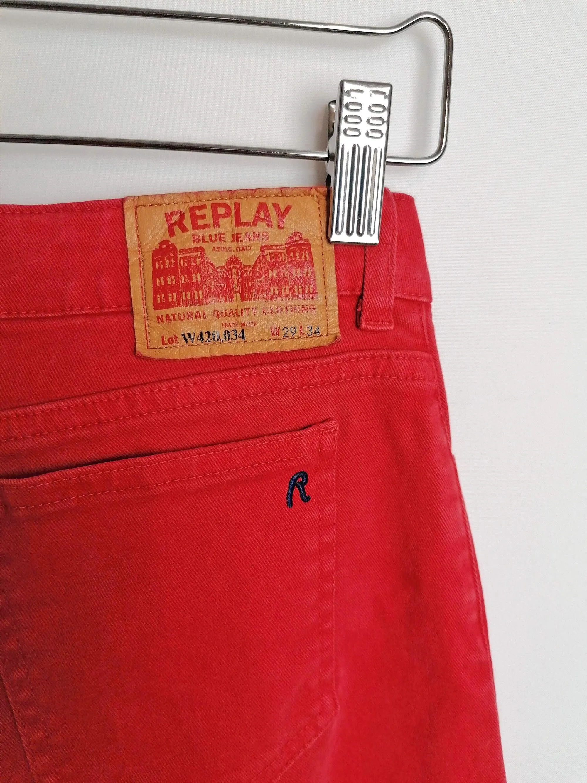 REPLAY Red Jeans Low Rise Flared Leg - size XS-S