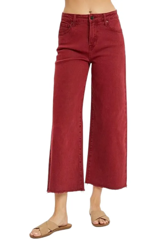 RISEN JEANS HIGH RISE TUMMY CONTROL WIDE LEG