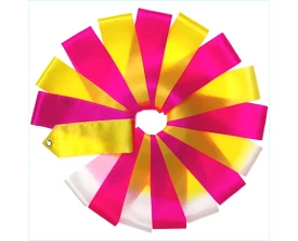 Set Classic Line Multi colored Ribbon 3 Meter Pink,yellow & white + Stick