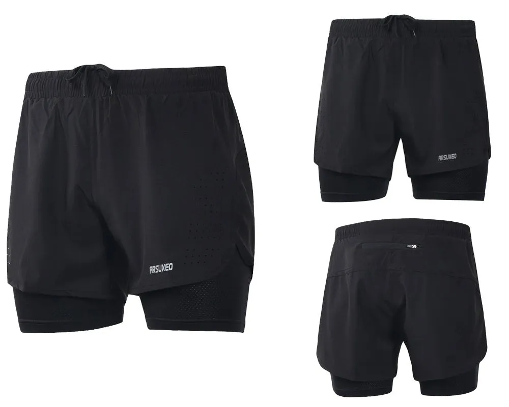 Short de sport 2 en 1 avec doublure ARSUXEO - B179