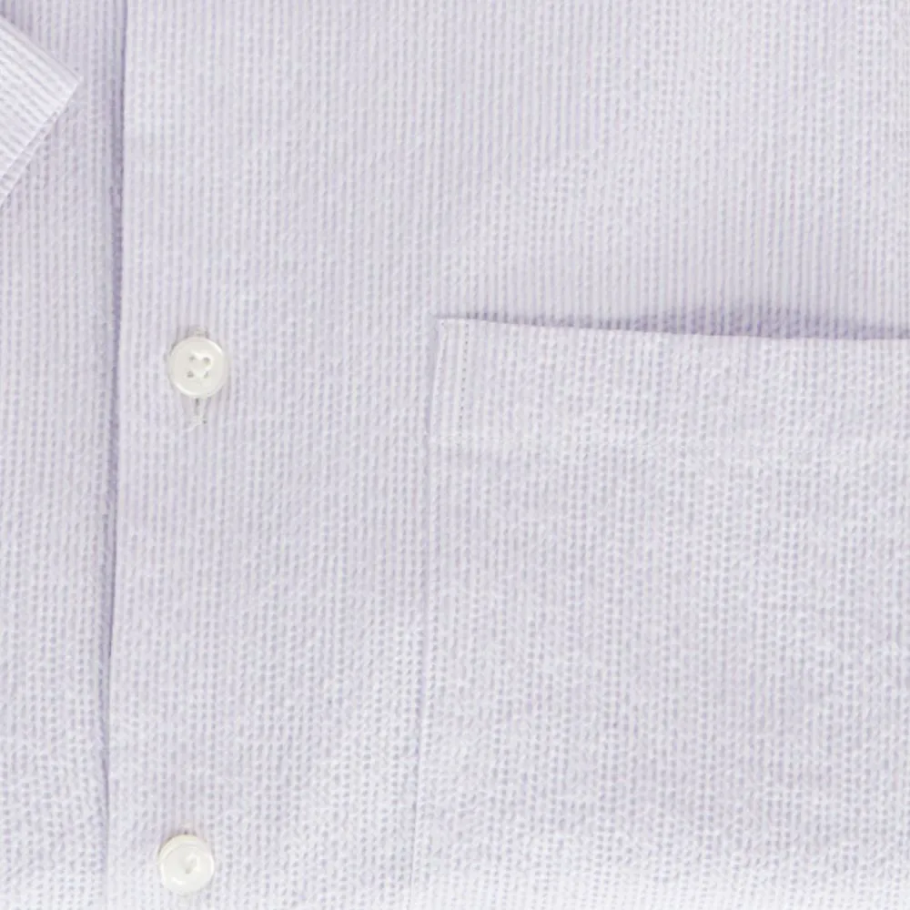 Short Sleeve Stretch Seersucker Mini Stripe Sport Shirt in Grapeade by Scott Barber