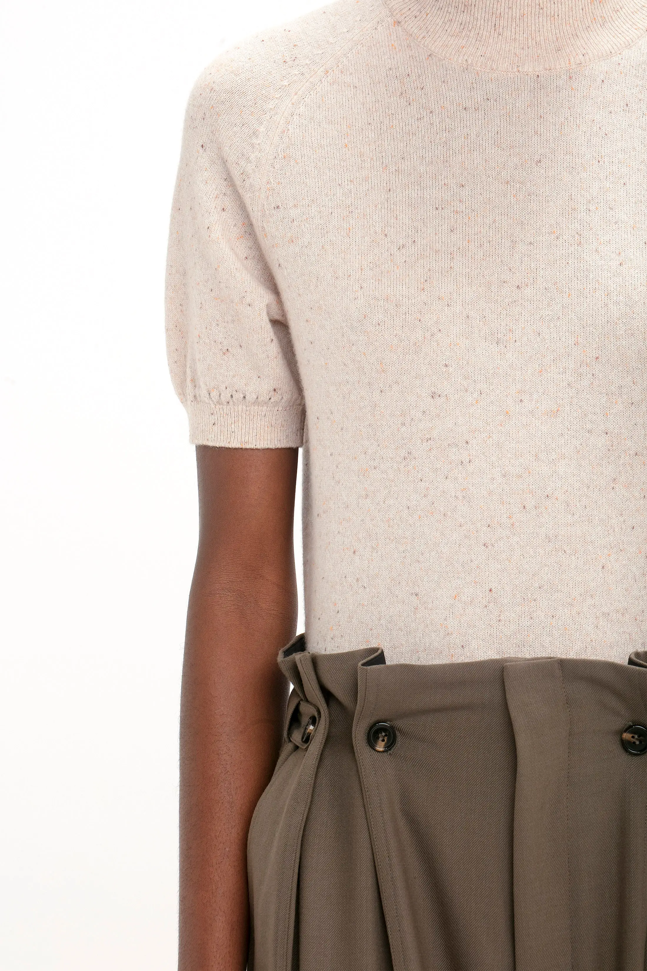 Short Sleeve Top In Nougat