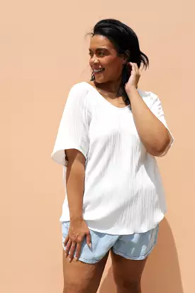 SIZE 3XL PLUS SIZE Teddie Pleated Top