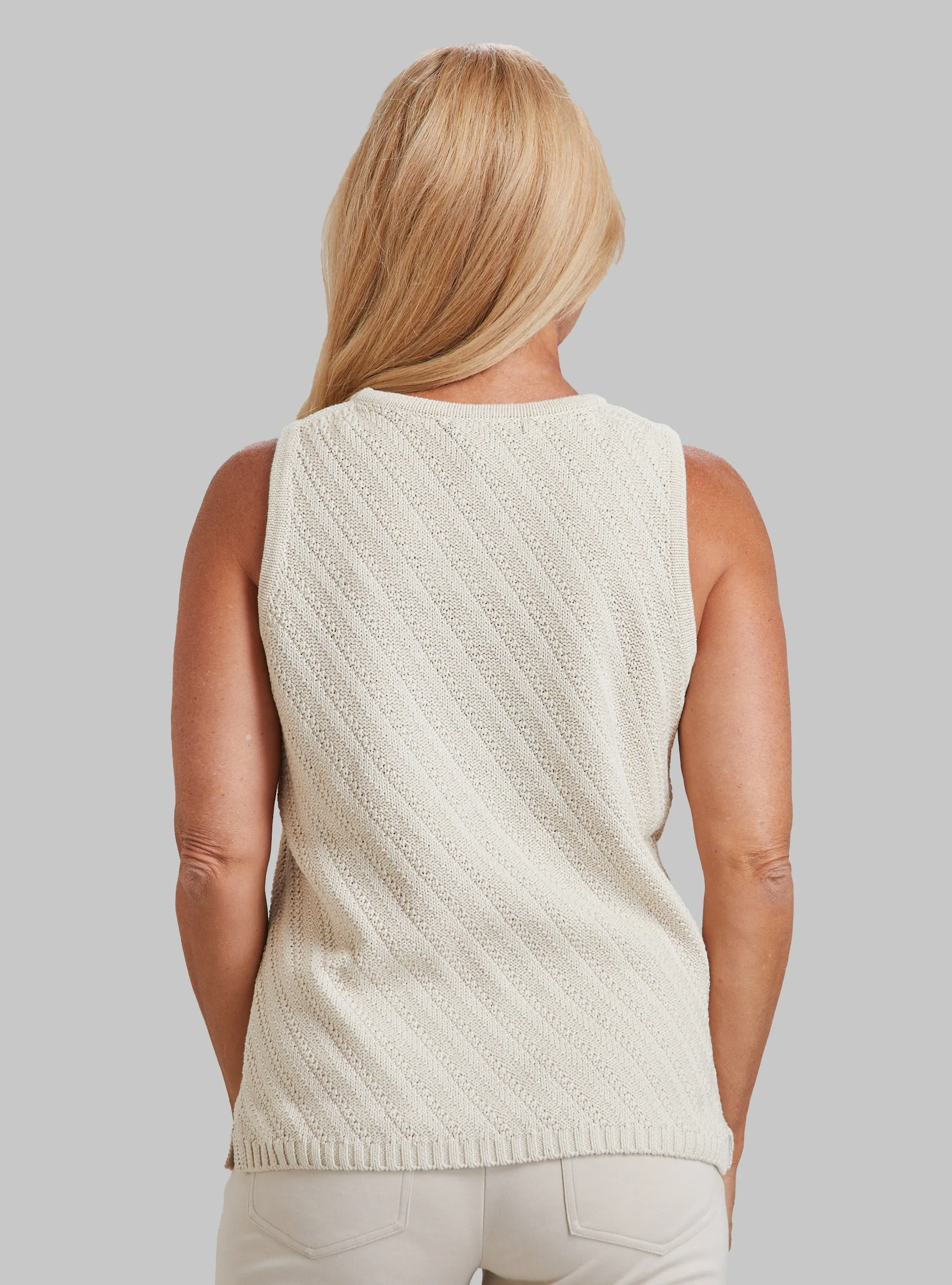 Sleeveless Knit Crew