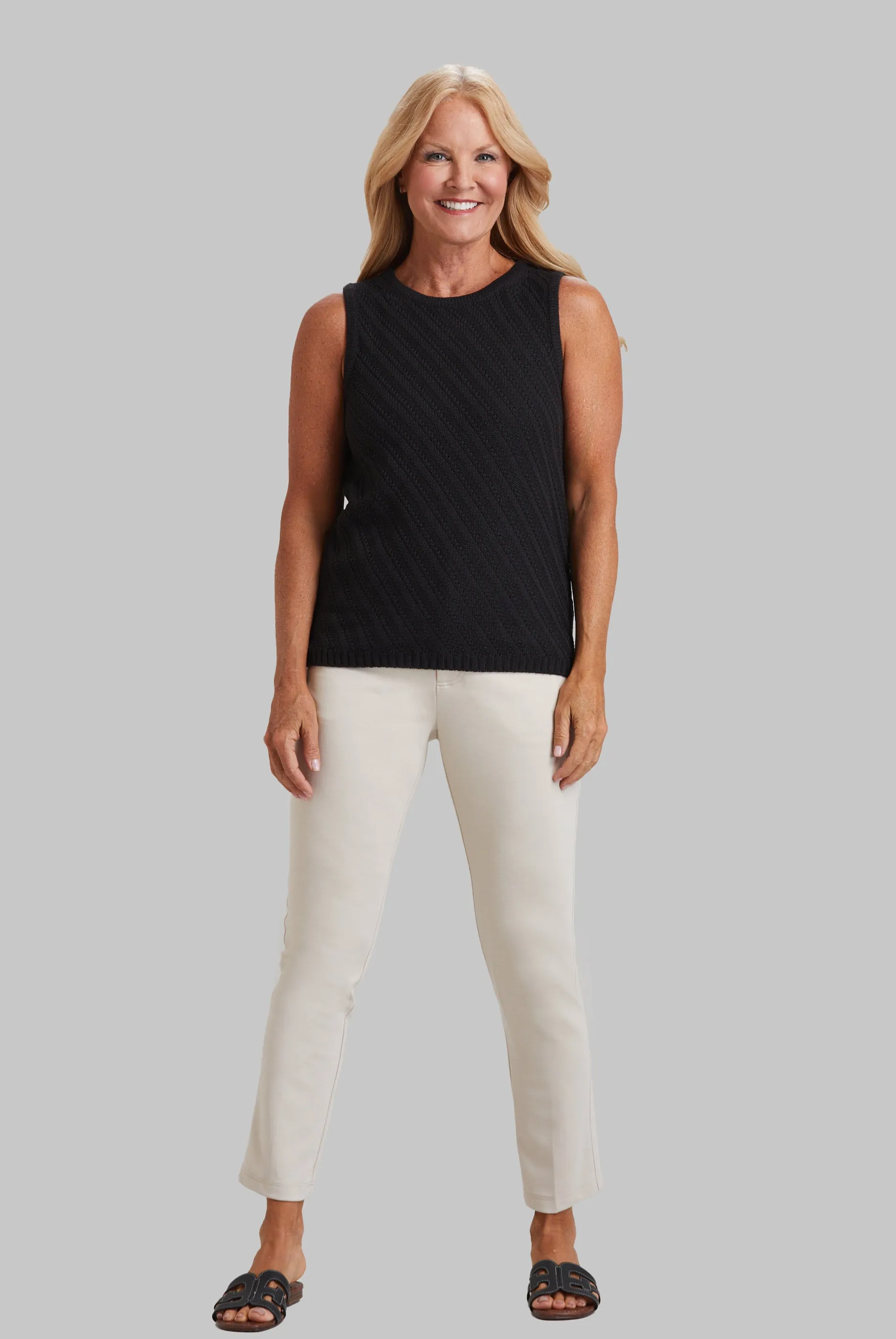 Sleeveless Knit Crew