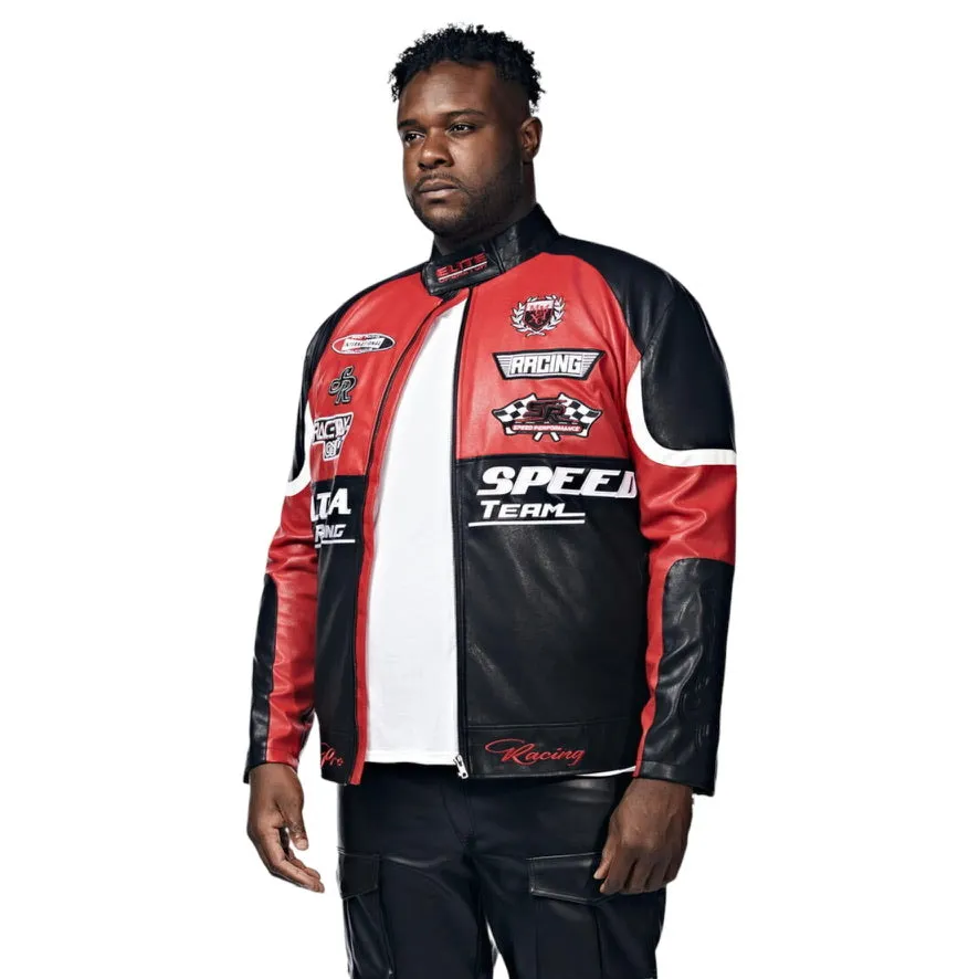 SMOKE RISE: Racing PU Jacket WW23689