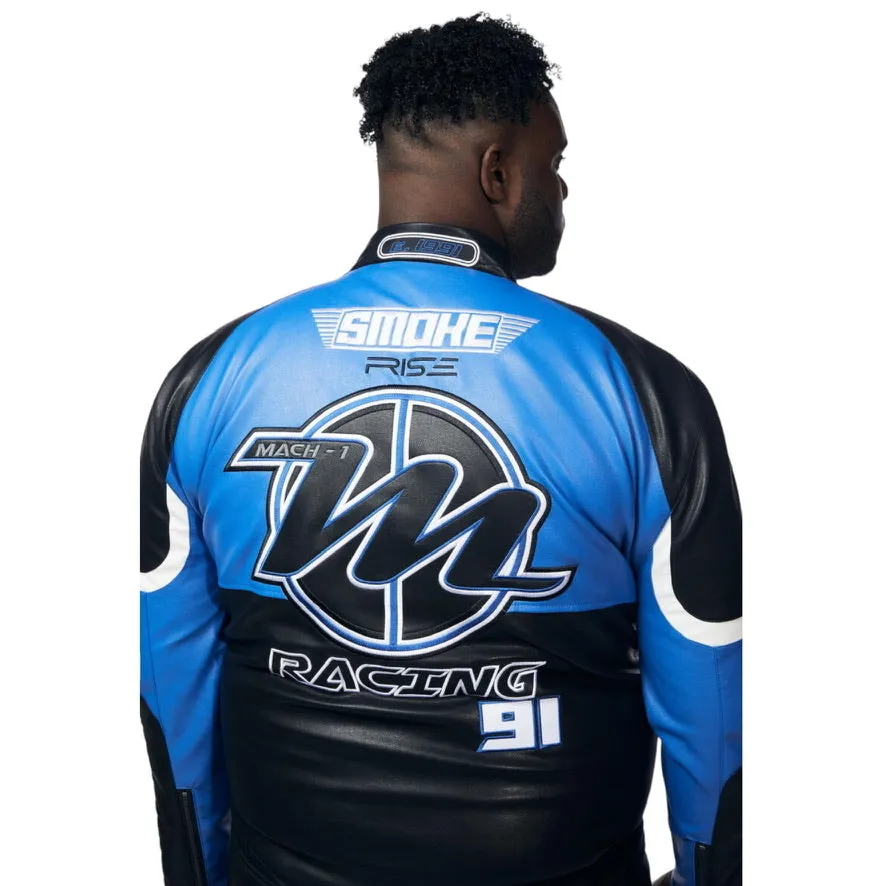 SMOKE RISE: Racing PU Jacket WW23689