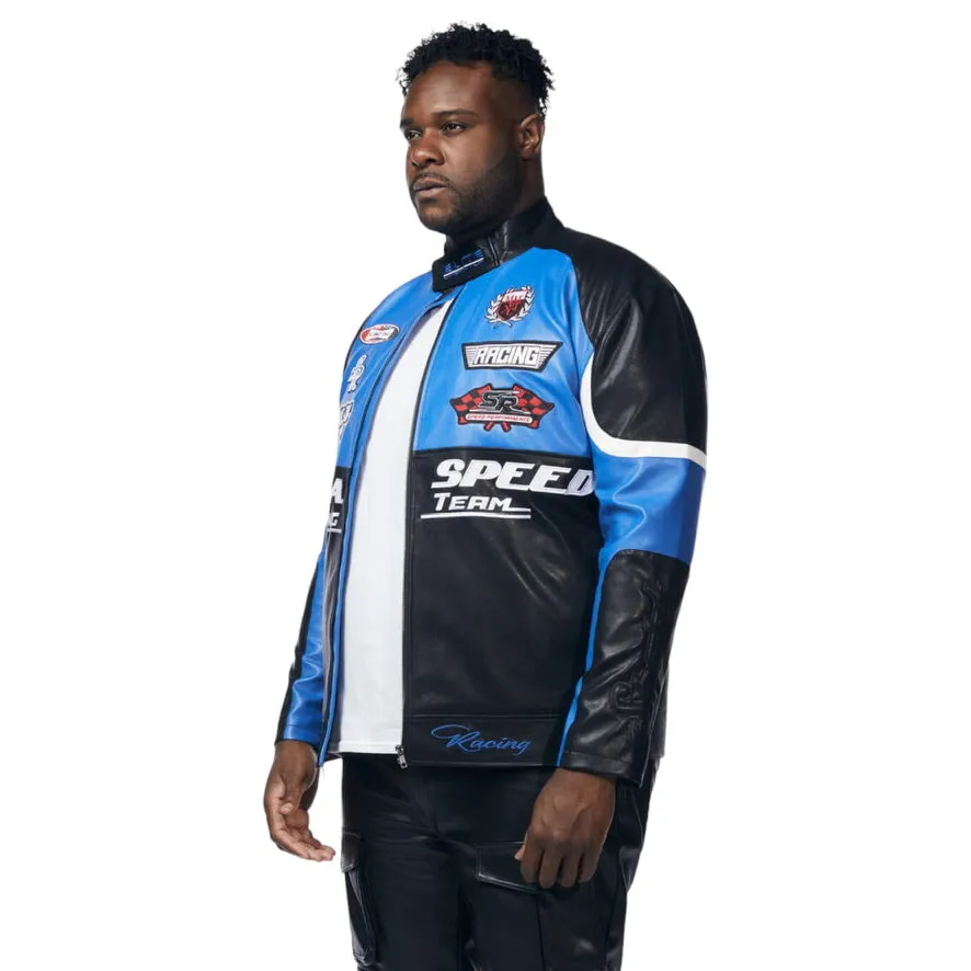 SMOKE RISE: Racing PU Jacket WW23689