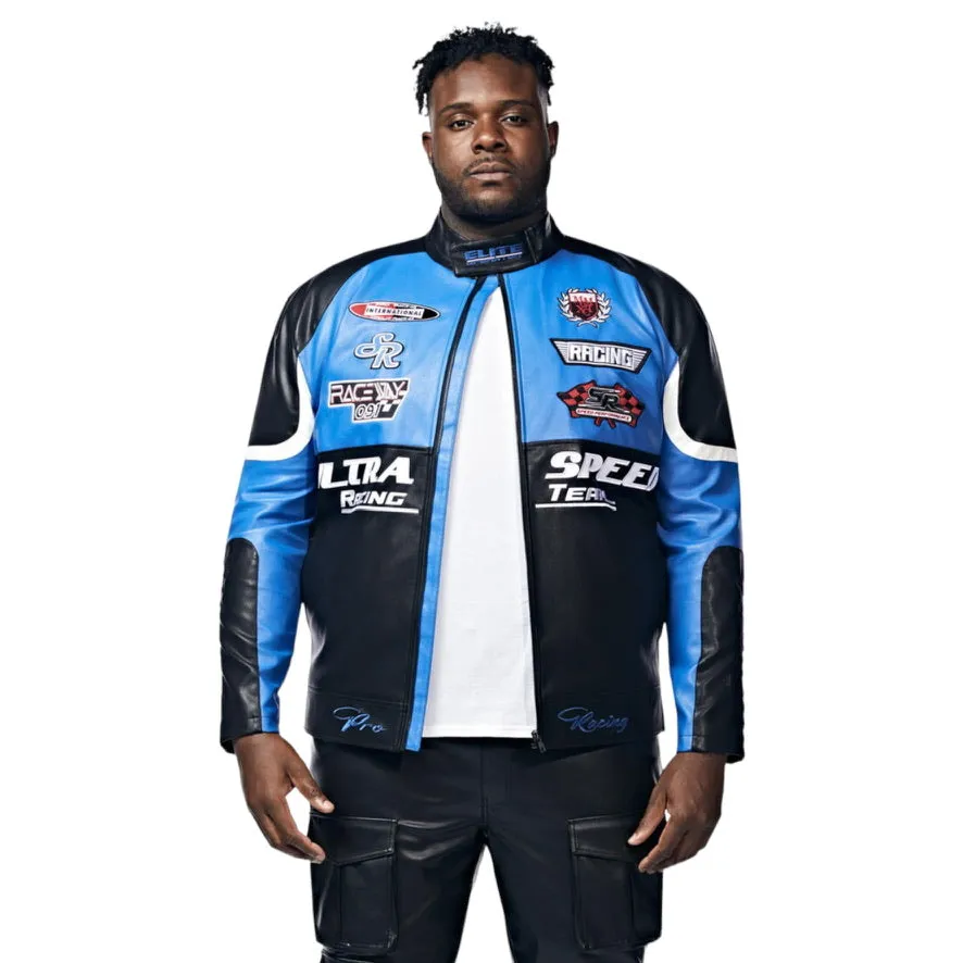 SMOKE RISE: Racing PU Jacket WW23689