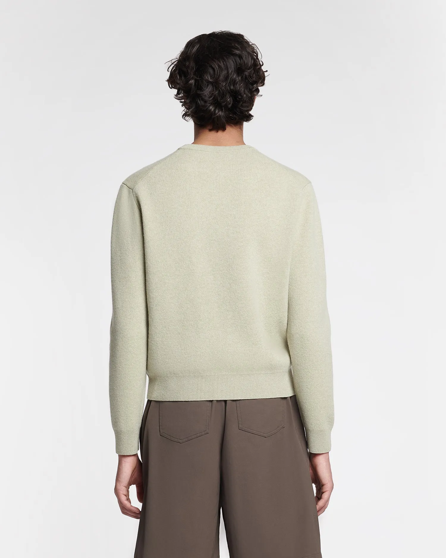 Stono - Embroidered Merino Wool Sweater - Stone