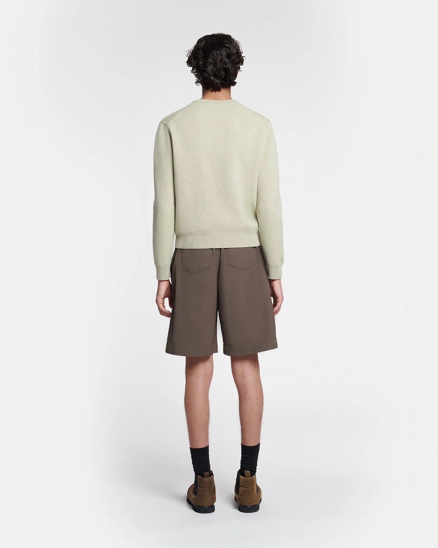 Stono - Embroidered Merino Wool Sweater - Stone