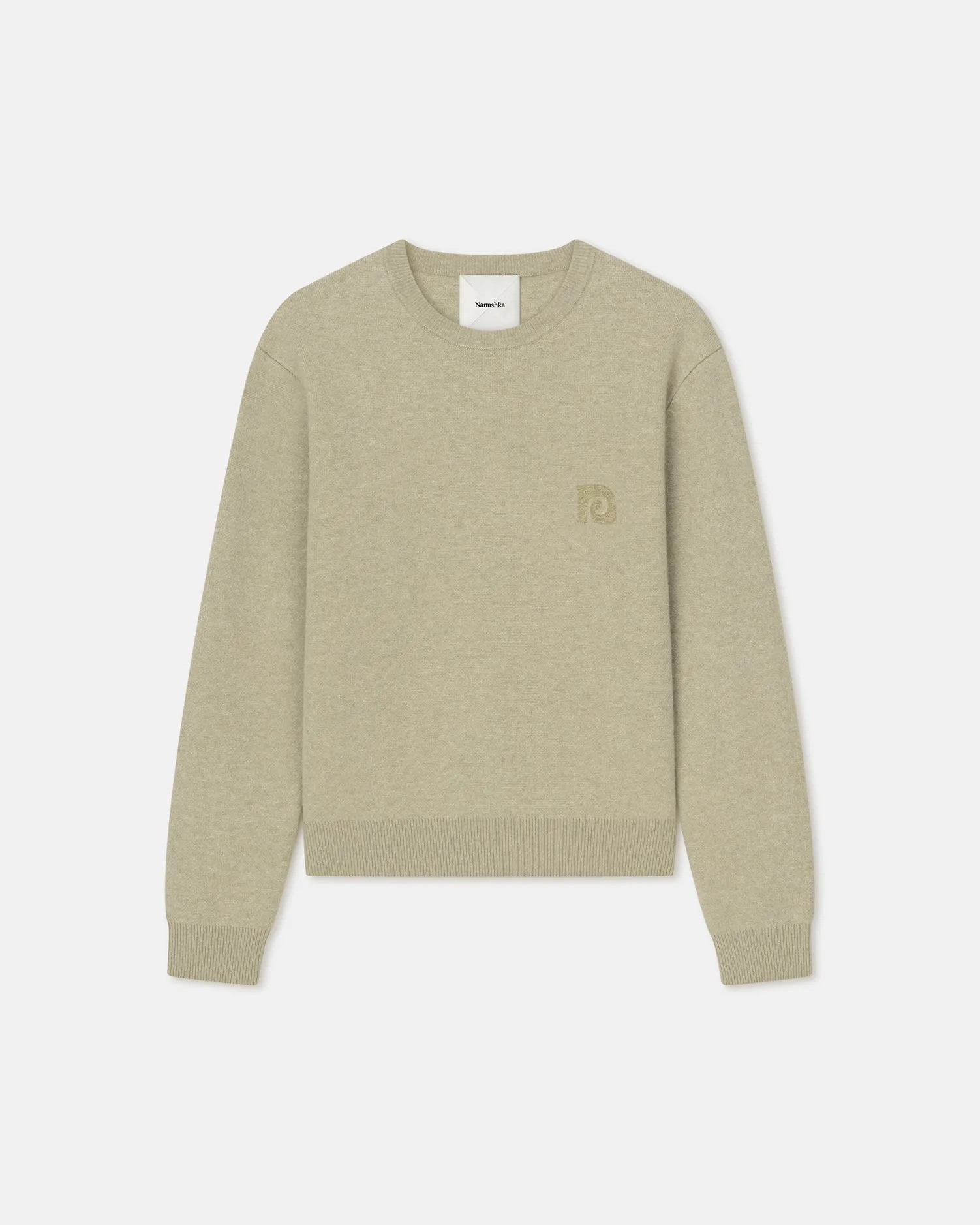 Stono - Embroidered Merino Wool Sweater - Stone