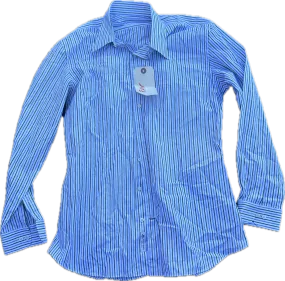 THE GENTLEMEN: Raymond’s HERO THOMAS MASON BESPOKE Green Blue and White Stripe Button-down Shirt