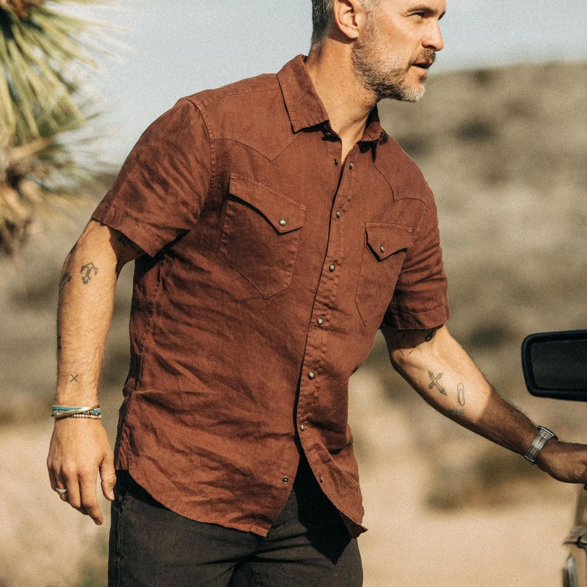 The Short Sleeve Western in Dried Guajillo