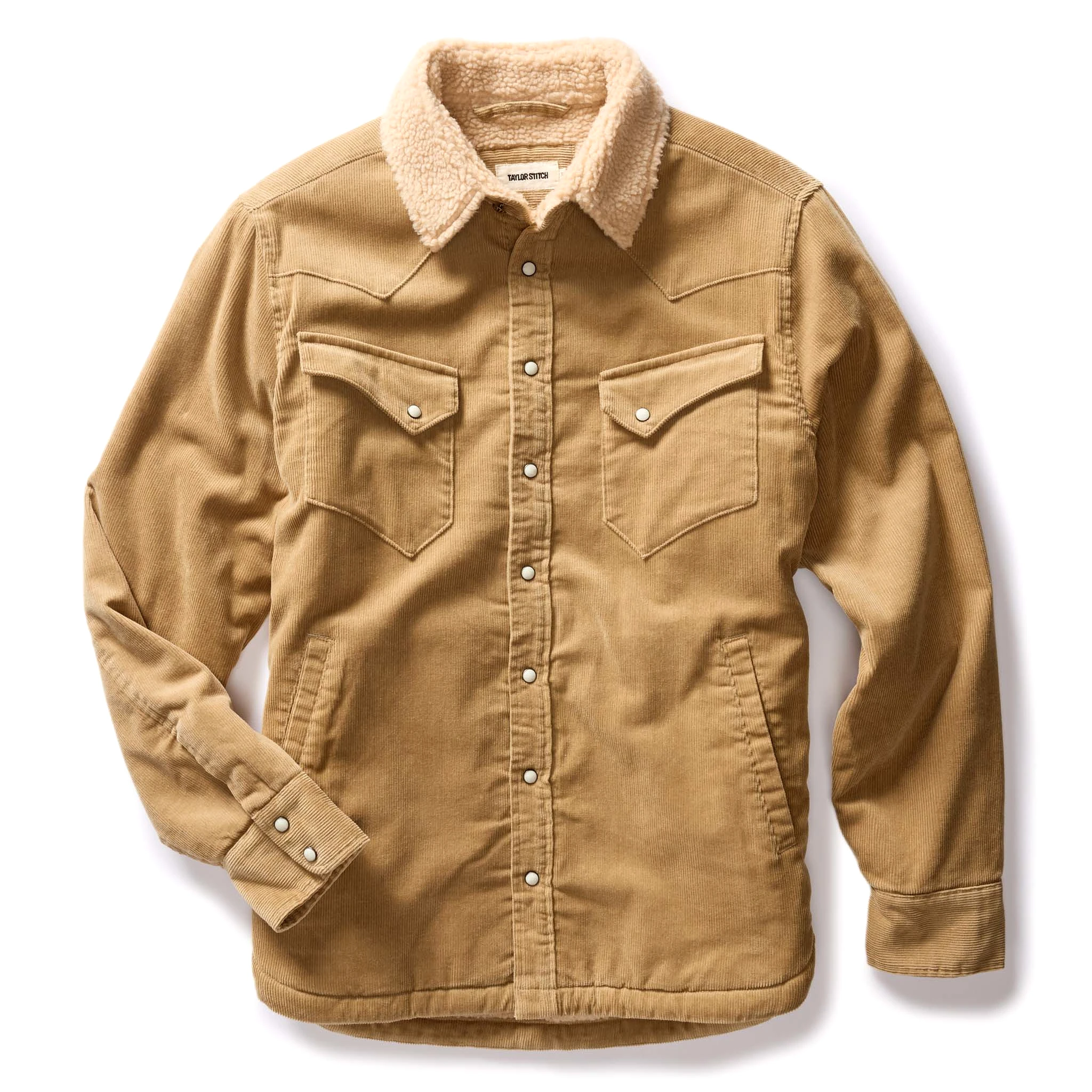 The Western Shirt Jacket in Dark Khaki Corduroy