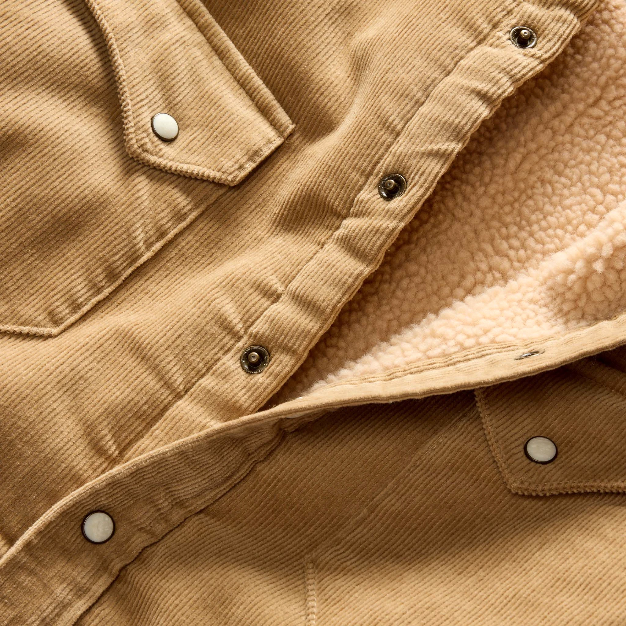 The Western Shirt Jacket in Dark Khaki Corduroy