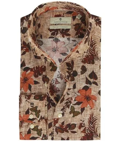 Thomas Maine Linen Floral Shirt