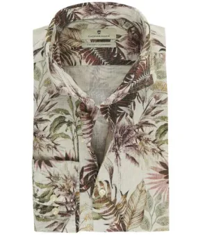 Thomas Maine Linen Palm Print Shirt