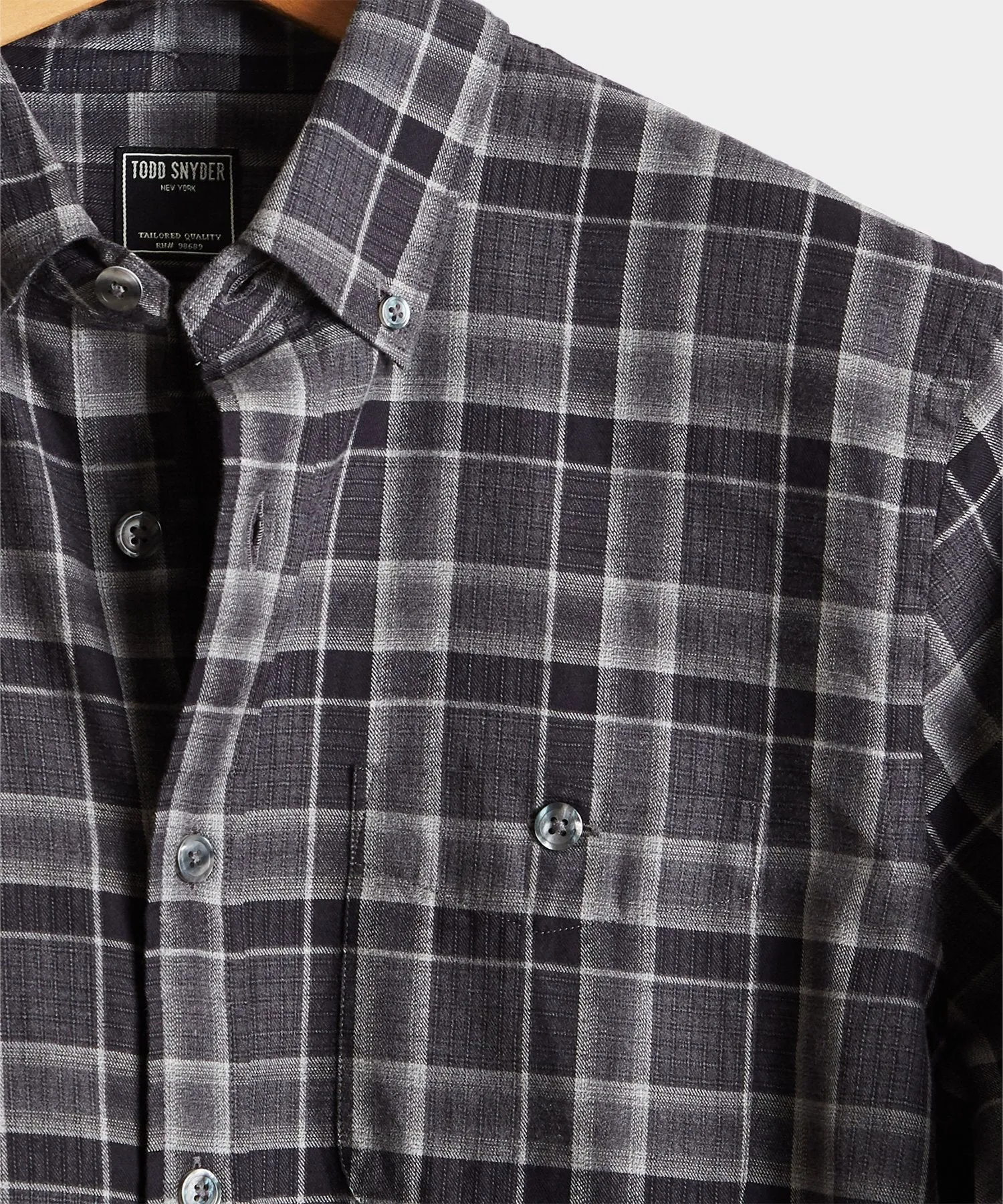 Thomas Mason Charcoal Plaid Flannel Shirt