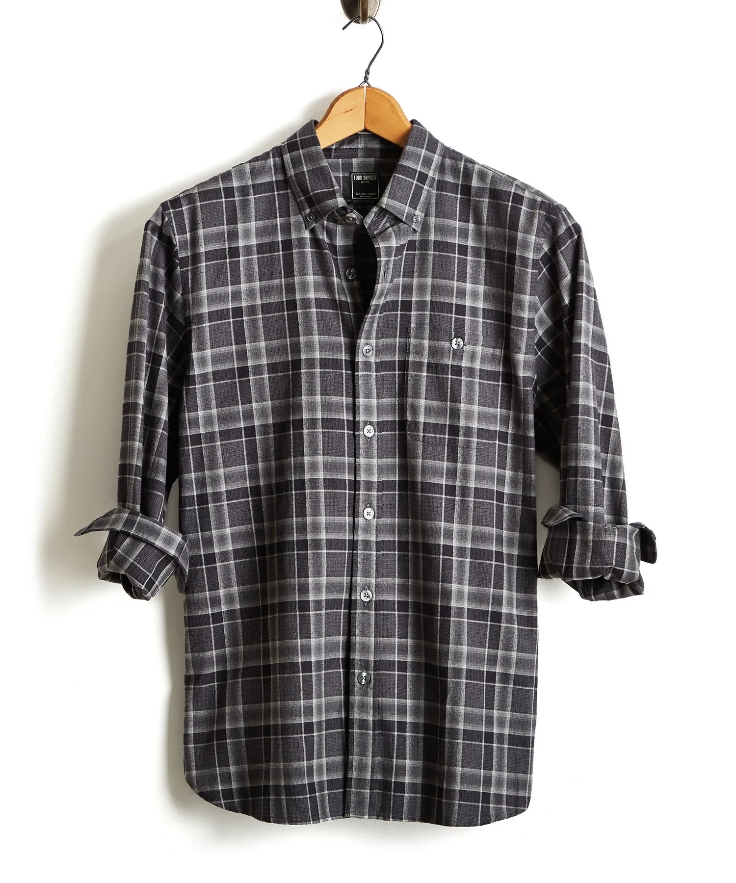 Thomas Mason Charcoal Plaid Flannel Shirt