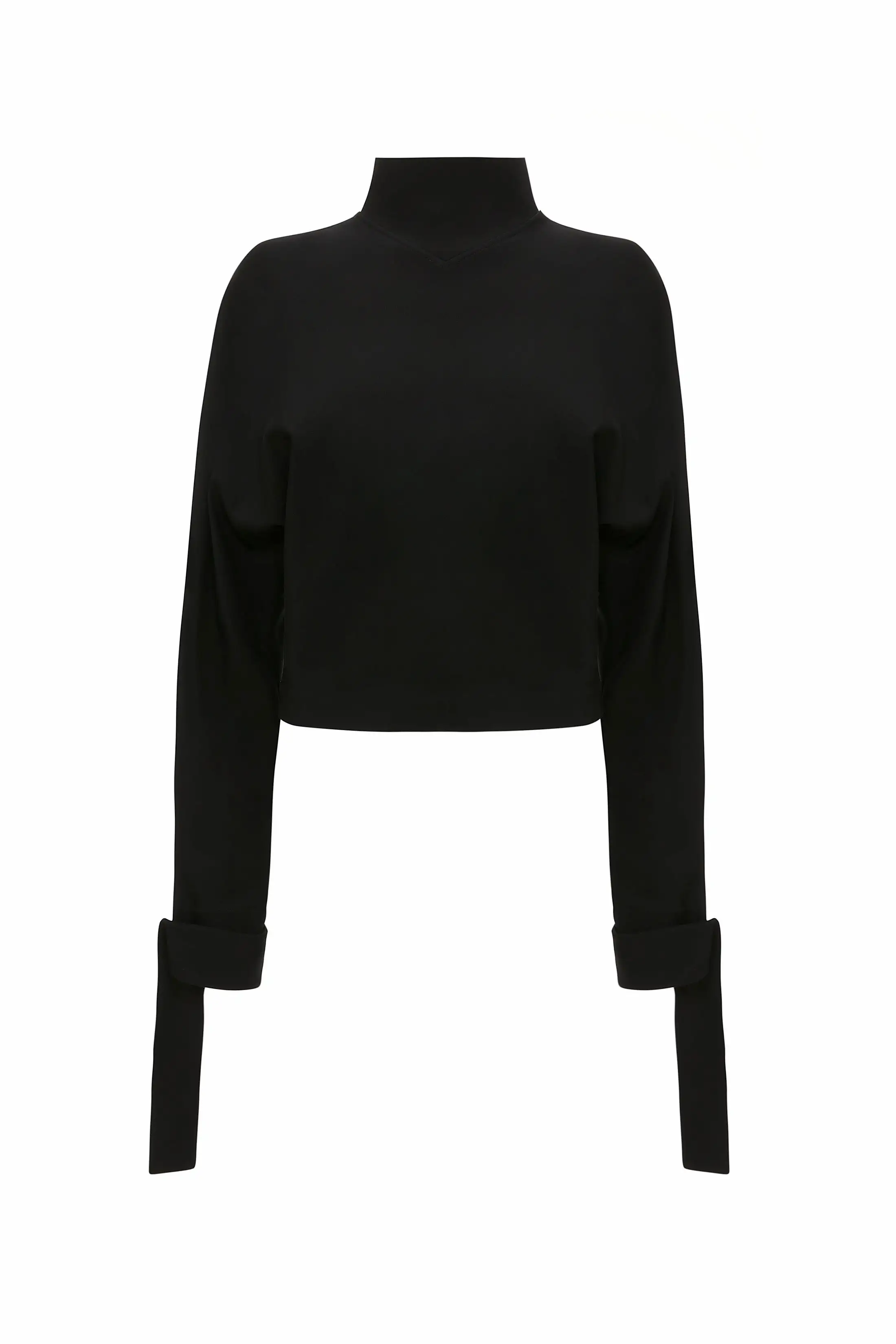 Tie Sleeve Ponti Top In Black