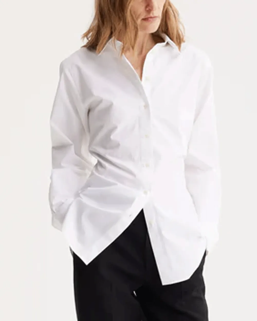 White Shaped Poplin Shirt