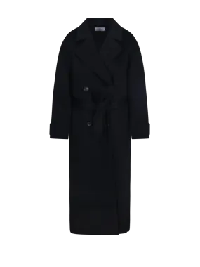 WOMAN DYNAMIS BLACK WOOL SAVILE OVERSIZED COAT