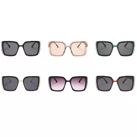 Women Plus Size Frame Fashion Trend Thin Face Square Shape UV Protection Sunglasses