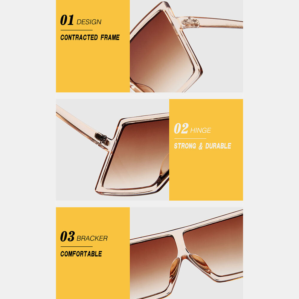 Women Plus Size Frame Square Shape Multi-color Fashion Personality UV Protection Sunglasses