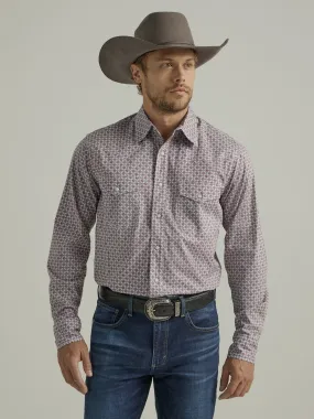 Wrangler 20X Men's Competition Advanced Comfort  Western Snap Shirt in Purple Bunches